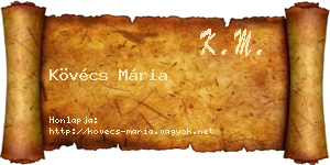 Kövécs Mária névjegykártya