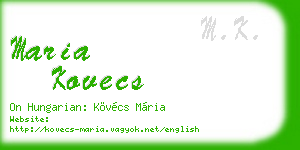 maria kovecs business card