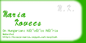 maria kovecs business card